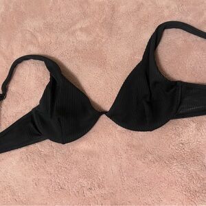Hollister Black Ribbed Underwire Bikini Top